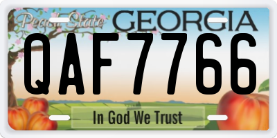 GA license plate QAF7766