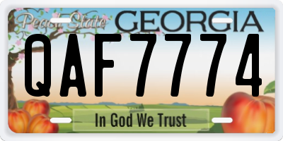 GA license plate QAF7774
