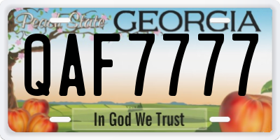 GA license plate QAF7777