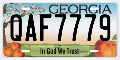 GA license plate QAF7779