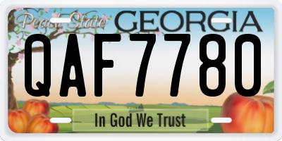 GA license plate QAF7780