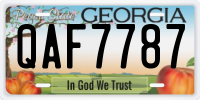 GA license plate QAF7787