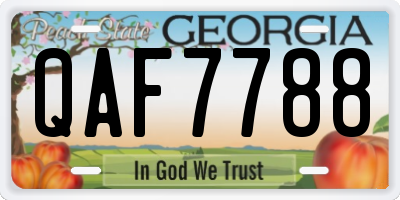 GA license plate QAF7788