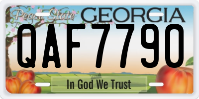 GA license plate QAF7790