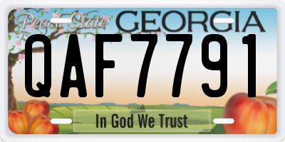 GA license plate QAF7791