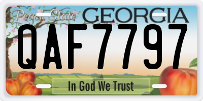 GA license plate QAF7797