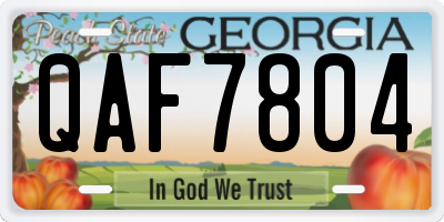 GA license plate QAF7804