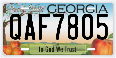 GA license plate QAF7805