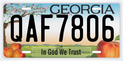 GA license plate QAF7806