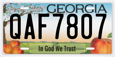 GA license plate QAF7807