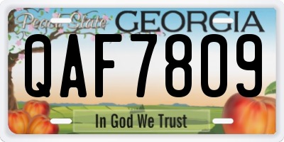 GA license plate QAF7809