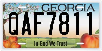 GA license plate QAF7811