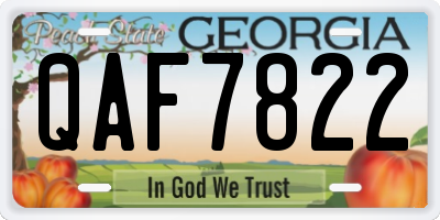 GA license plate QAF7822