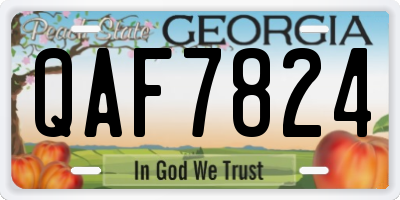GA license plate QAF7824