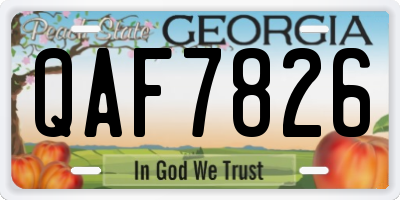 GA license plate QAF7826