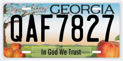 GA license plate QAF7827