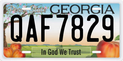 GA license plate QAF7829