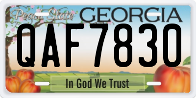 GA license plate QAF7830