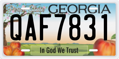 GA license plate QAF7831