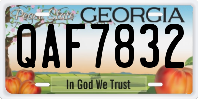 GA license plate QAF7832