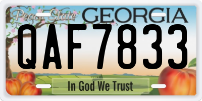 GA license plate QAF7833