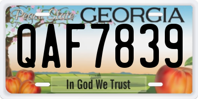 GA license plate QAF7839