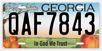 GA license plate QAF7843
