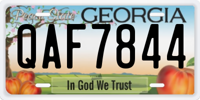 GA license plate QAF7844