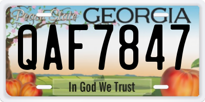 GA license plate QAF7847