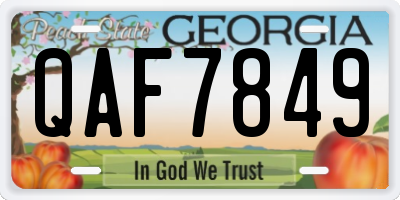 GA license plate QAF7849