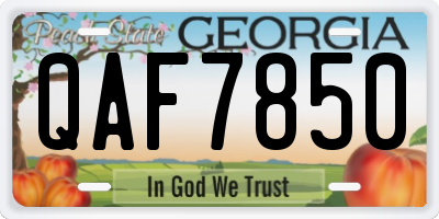 GA license plate QAF7850
