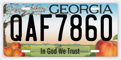 GA license plate QAF7860