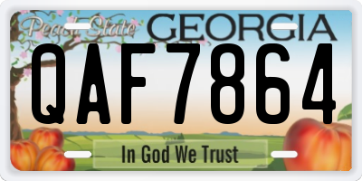 GA license plate QAF7864
