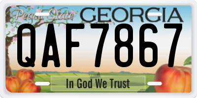 GA license plate QAF7867