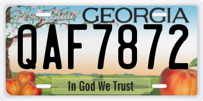 GA license plate QAF7872