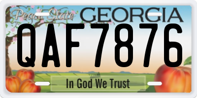 GA license plate QAF7876