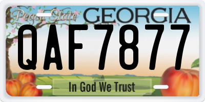 GA license plate QAF7877