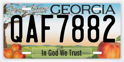 GA license plate QAF7882