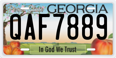 GA license plate QAF7889