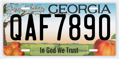 GA license plate QAF7890