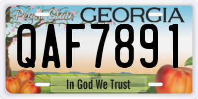 GA license plate QAF7891