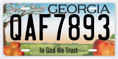 GA license plate QAF7893