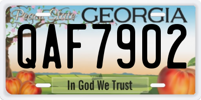 GA license plate QAF7902