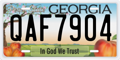 GA license plate QAF7904