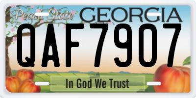 GA license plate QAF7907