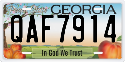 GA license plate QAF7914