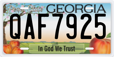 GA license plate QAF7925