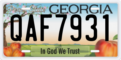 GA license plate QAF7931