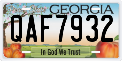 GA license plate QAF7932