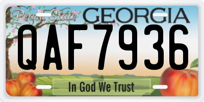 GA license plate QAF7936